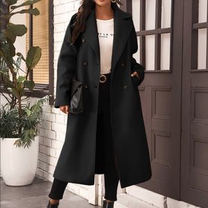 Black pea coat long
